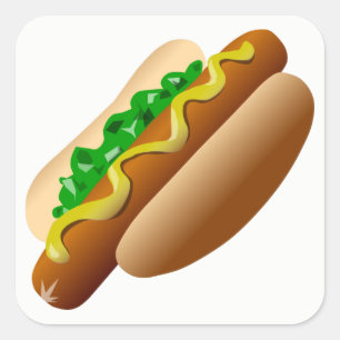 Pegatina Cuadrada Hotdog