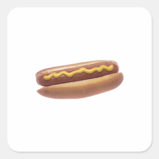 Pegatina Cuadrada Hotdog (Anverso)