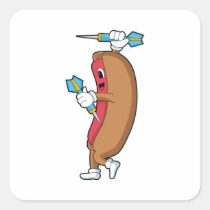 Pegatina Cuadrada Hotdog en Darts con Dart.PNG