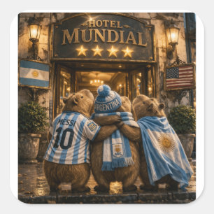Pegatina Cuadrada  Hotel 4 estrellas Capibarras
