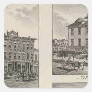 Pegatina Cuadrada Hotel de la unión, Kansas