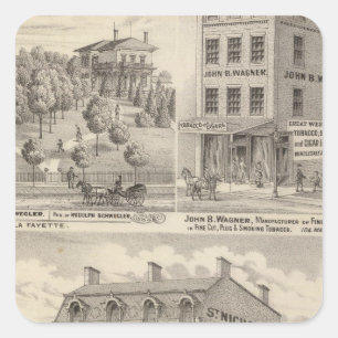 Pegatina Cuadrada Hotel de Nicholas del santo, La Fayette