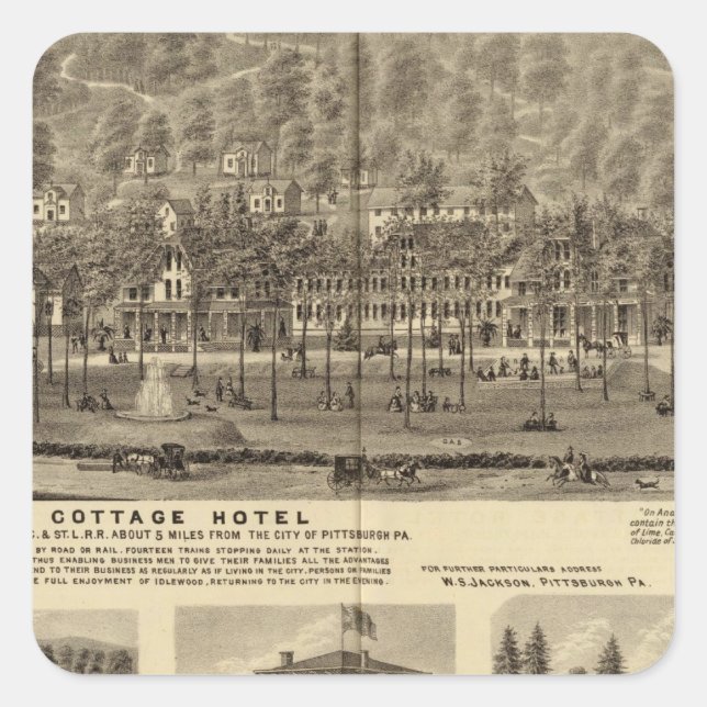 Pegatina Cuadrada Hotel Idlewood Cottage cerca de Pittsburgh (Anverso)