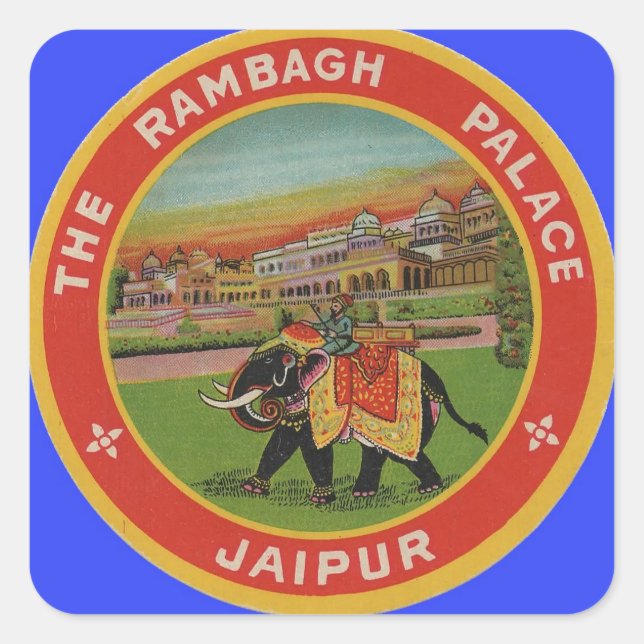 Pegatina Cuadrada Hotel Rambagh Palace - Jaipur India - Viajes (Anverso)