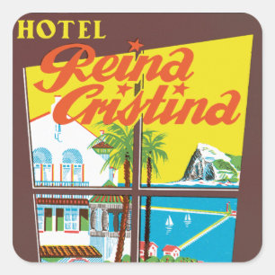 Pegatina Cuadrada Hotel Reina Cristina ~ Algeciras