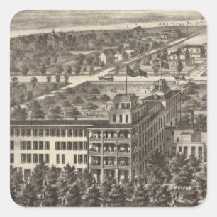 Pegatina Cuadrada Hoteles en Estados Unidos, Atlantic City, NJ