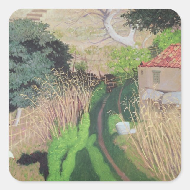 Pegatina Cuadrada House and Reeds, c.1921-24 (Anverso)