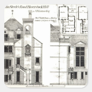 Pegatina Cuadrada House and Studio, Steele's Road, Haverstock