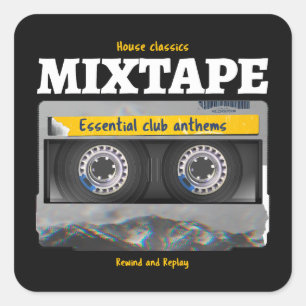 Pegatina Cuadrada House Classics Mixtape Club Anthems