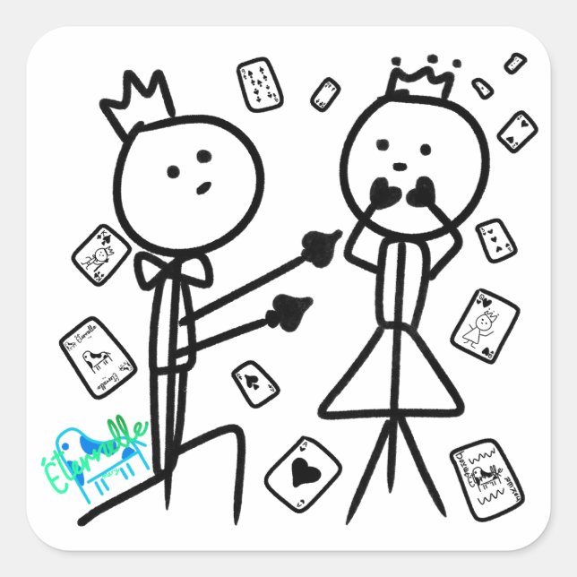 Pegatina Cuadrada House of Cards (Anverso)