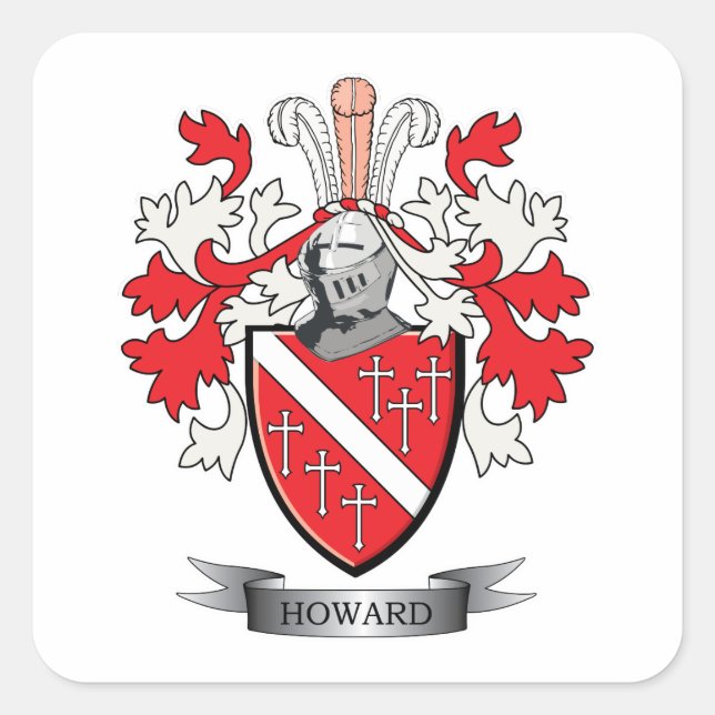 Pegatina Cuadrada Howard Coat of Arms (Anverso)