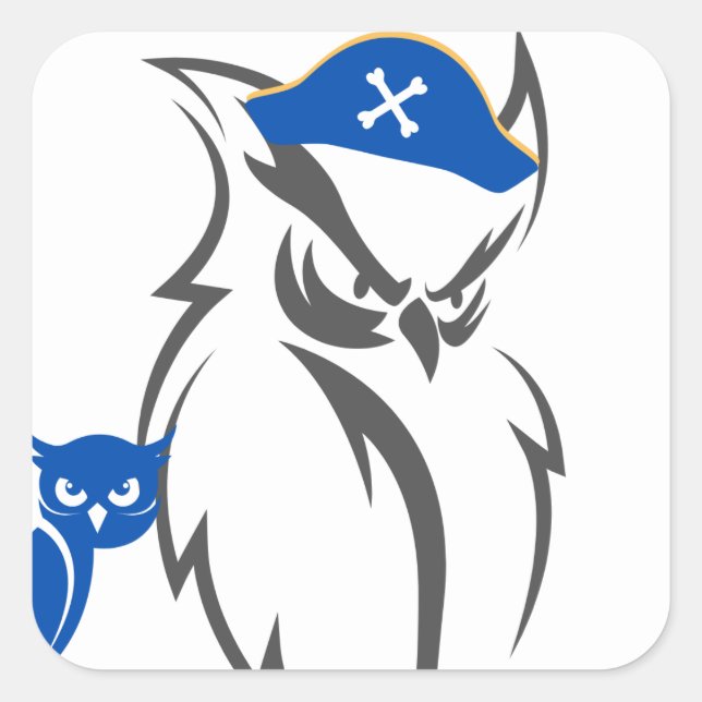 Pegatina Cuadrada Howl and Pirate (Anverso)