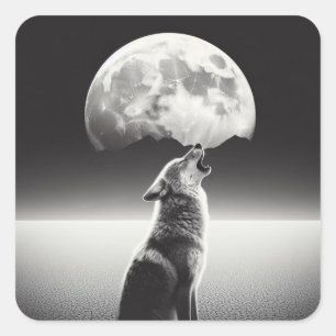 Pegatina Cuadrada Howl lunar