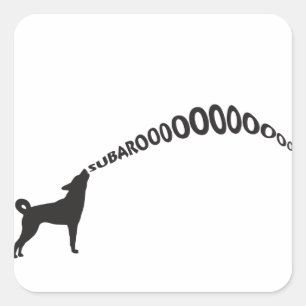 Pegatina Cuadrada Howling Subaru Dog