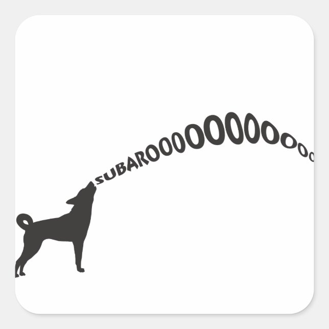 Pegatina Cuadrada Howling Subaru Dog (Anverso)