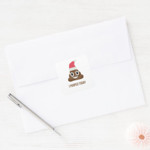 Pegatina Cuadrada Hoy He Popopedo A Funny Brown Emoji Navidades Gorr