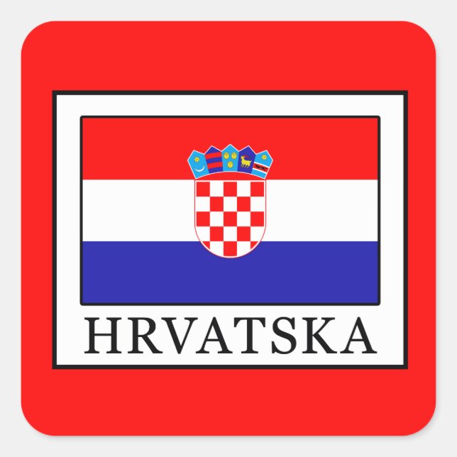 Pegatina Cuadrada Hrvatska (Anverso)