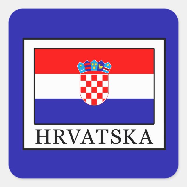 Pegatina Cuadrada Hrvatska (Anverso)