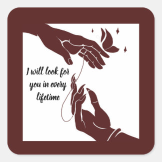 Pegatina Cuadrada Hua Cheng and Xie Lian hands Tgcf