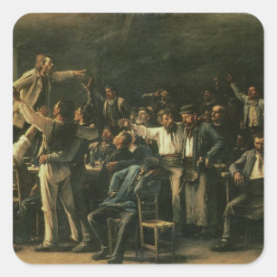 Pegatina Cuadrada Huelga, 1895