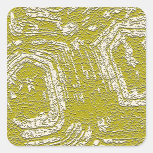 Pegatina Cuadrada Huella abstracta de Mustard Tortoise Shell de Leah
