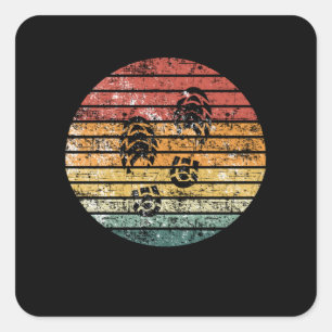 Pegatina Cuadrada Huella de los botes de senderismo