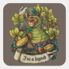 Pegatina Cuadrada Huella vintage de Cat Knight