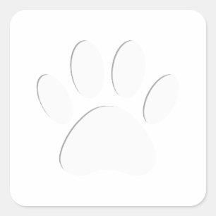 Pegatina Cuadrada Huellas De Perro Recortadas En Papel