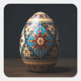 Pegatina Cuadrada Huevo de Pascua Caleidoscopio