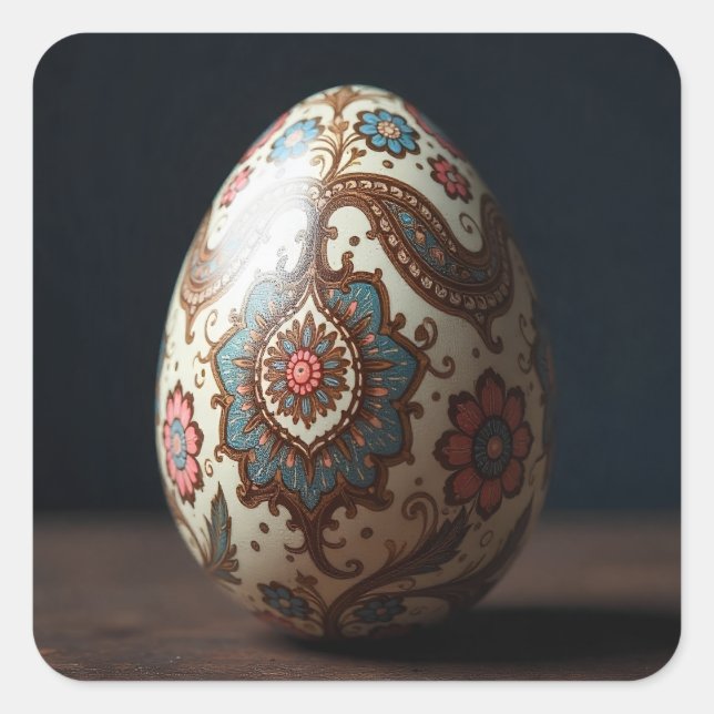 Pegatina Cuadrada Huevo de Pascua de la Princesa Real (Anverso)