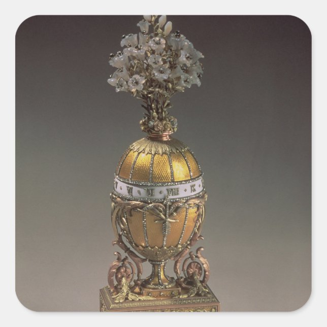 Pegatina Cuadrada Huevo de Pascua en forma de grano (Anverso)