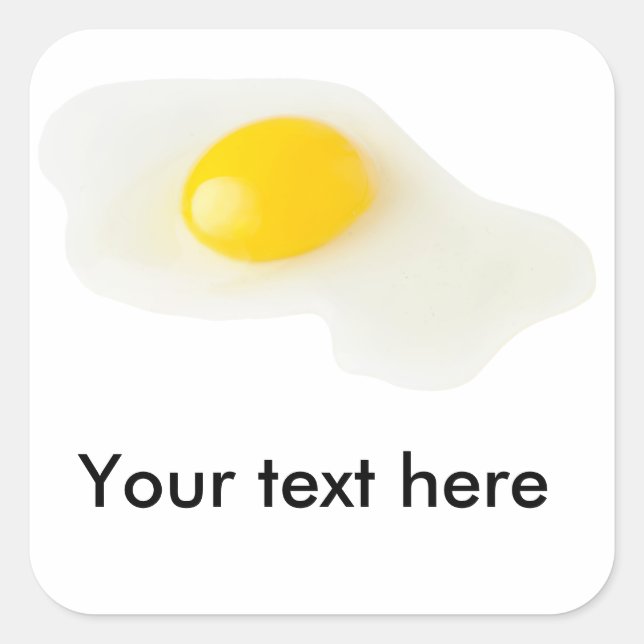 Pegatina Cuadrada Huevo roto (Anverso)