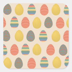Pegatina Cuadrada Huevos de Pascua