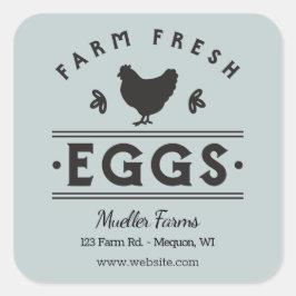 Pegatina Cuadrada Huevos frescos de la granja personalizada Light Mi