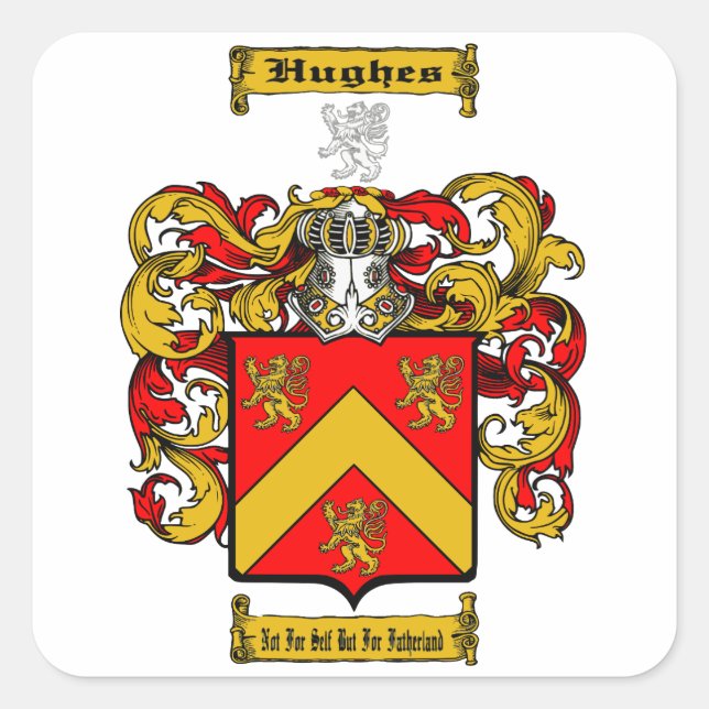 Pegatina Cuadrada Hughes (irlandés) (Anverso)