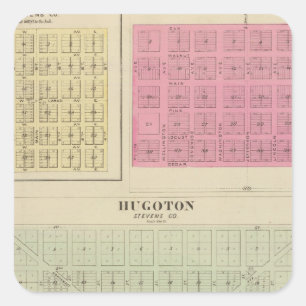 Pegatina Cuadrada Hugoton, Voorhees, Frisco, Kansas