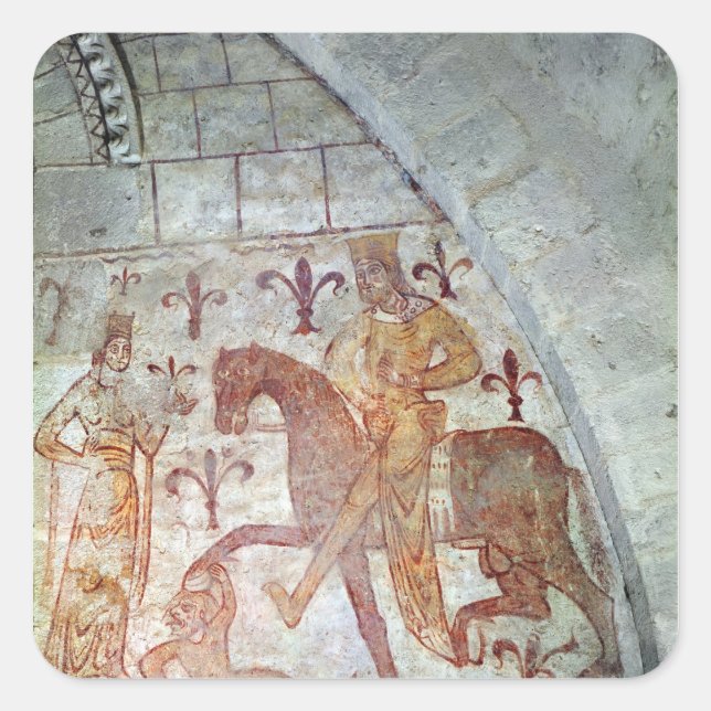 Pegatina Cuadrada Hugues IX Lusignan (Anverso)