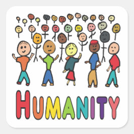 Pegatina Cuadrada Humanidad