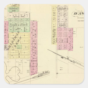 Pegatina Cuadrada Humboldt y Dawson, Nebraska
