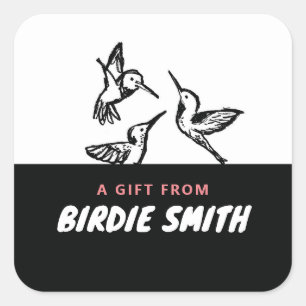 PEGATINA CUADRADA HUMMINGBIRD