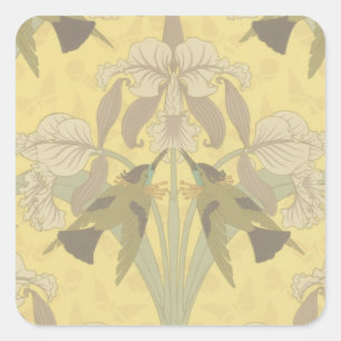 Pegatina Cuadrada Hummingbird e Iris