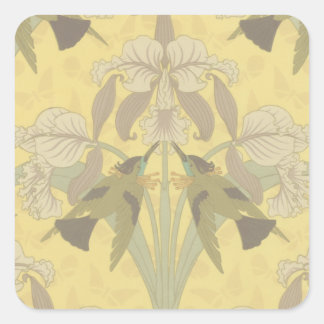 Pegatina Cuadrada Hummingbird e Iris