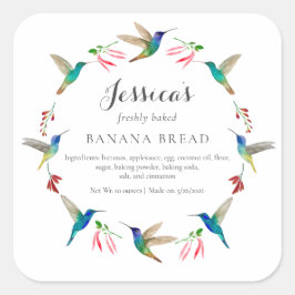 Pegatina Cuadrada Hummingbird Product Label