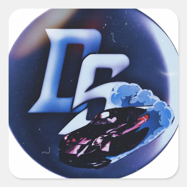 Pegatina Cuadrada Humo estilo deriva (Anverso)