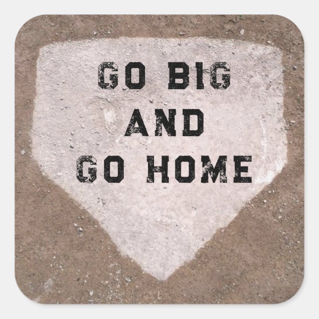 Pegatina Cuadrada Humor de béisbol (Anverso)
