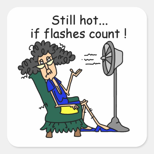 Pegatina Cuadrada Humor de flash caliente (Anverso)