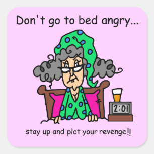 Pegatina Cuadrada Humor de la hora de acostarse