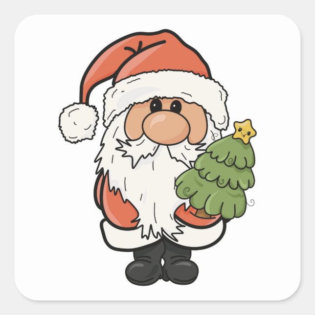 Pegatina Cuadrada humor de los navidades (Anverso)