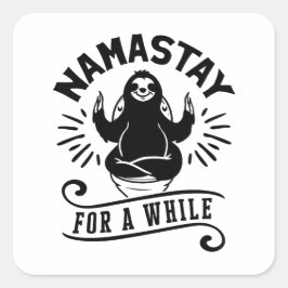 Pegatina Cuadrada Humor de Perezoso de Baño Namastay