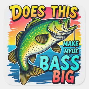 Pegatina Cuadrada Humor de pesca de bajo rendimiento